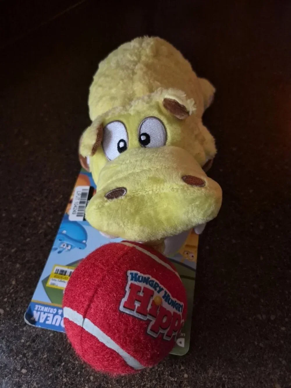 Hasbro Hungry Hippos Plush Hippo Yellow Stuffed Plush Dog Toy 14”
